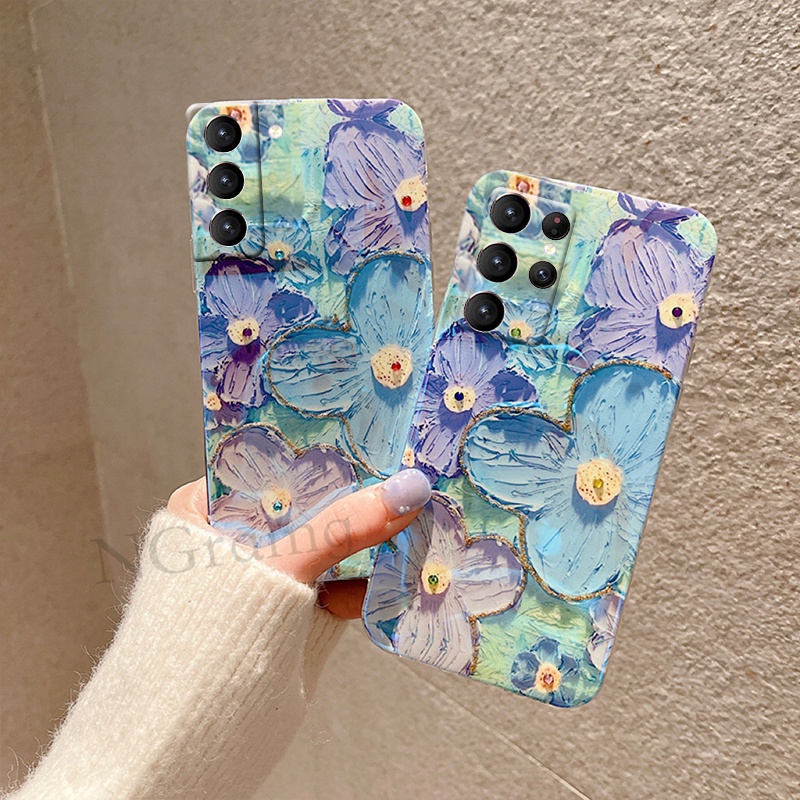 Mới Ốp Điện Thoại Silicon Họa Tiết Bông Hoa Sơn Dầu Cho samsung galaxy s23 s23 + s22 ultra s22 + s21 fe 5g s21 ultra s21 +