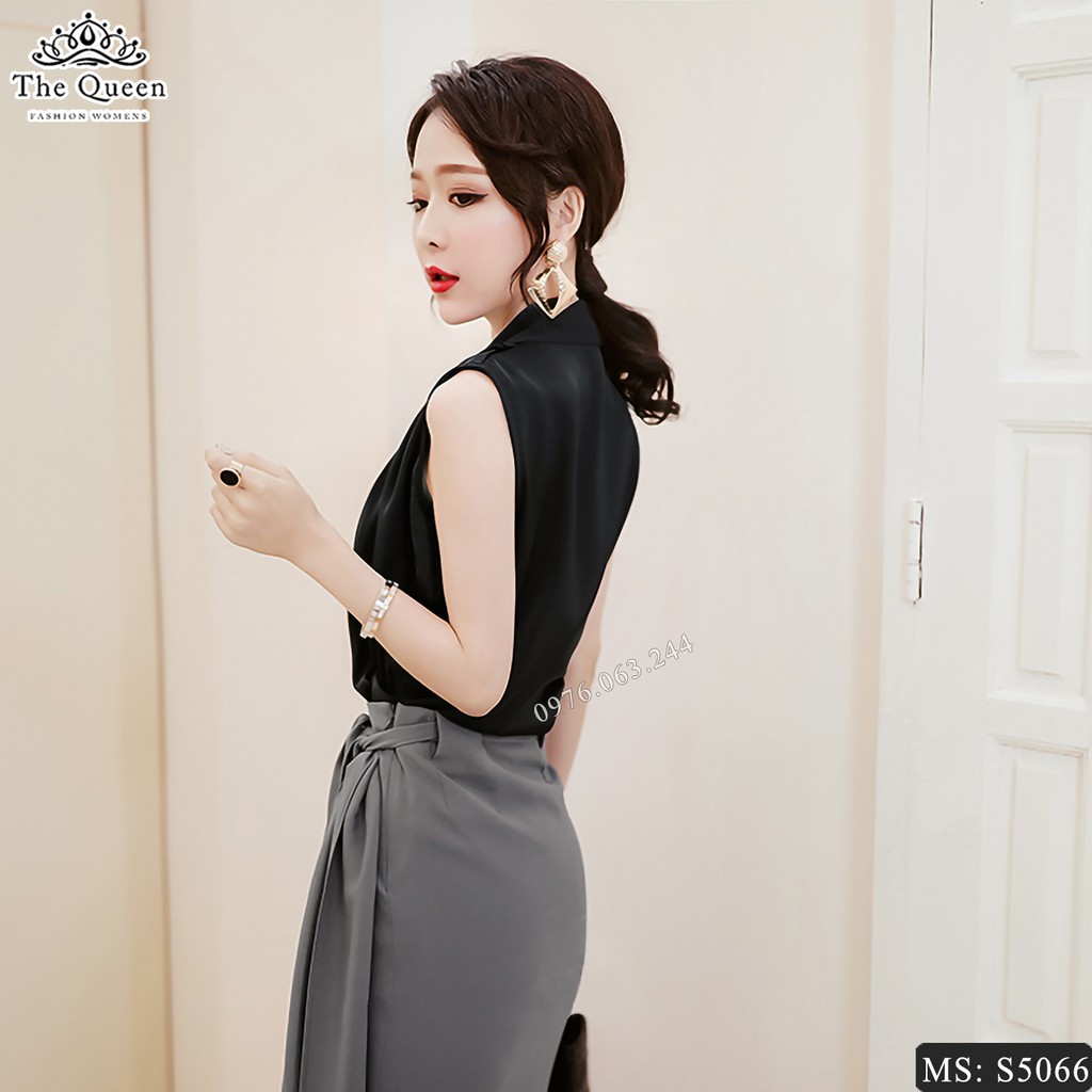 Set chân váy bút chì và áo kiểu cổ V đắp chéo S5066 (Video quay bởi THE QUEEN FASHION)