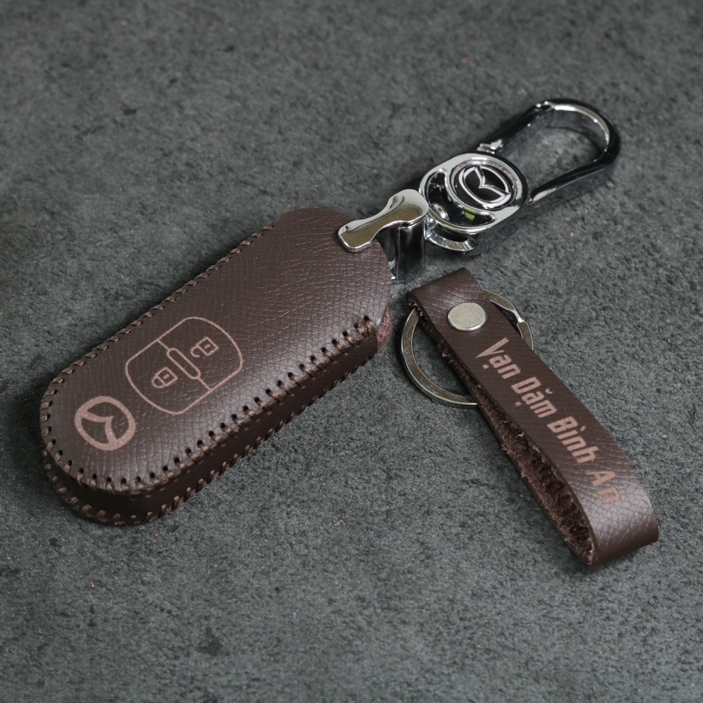 Bọc chìa khoá Mazda CX5 CX8 2 3 2 nút bấm, bao da, ốp chìa khoá, nhiều màu, khâu thủ công Mazda1