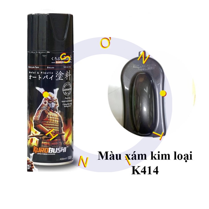 SƠN SAMURAI MÀU XÁM LÔNG CHUỘT, XÁM TỐI ÁNH KIM K414