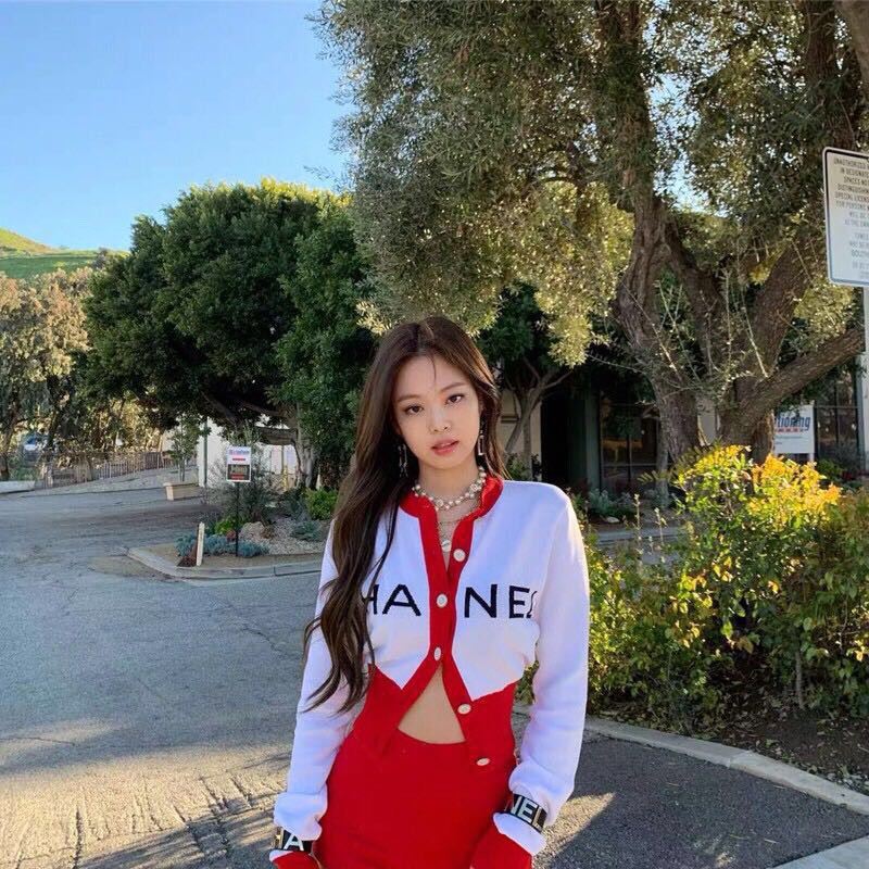 Áo khoác sweater dệt kim dài tay in chữ phong cách Ulzzang như Jennie blackpink mặc