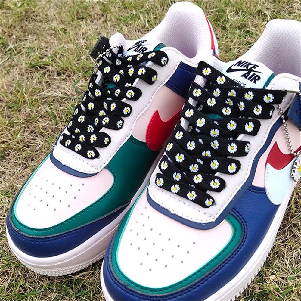 Cặp dây giày thể thao in hình hoa cúc nhỏ dài 140cm phong cách Hàn Quốc xinh xắn
