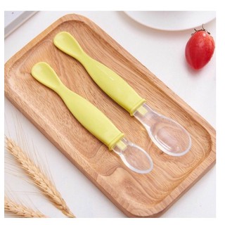 Set 2 thìa silicon 2 đầu ăn dặm cho bé-loại vỉ đẹp