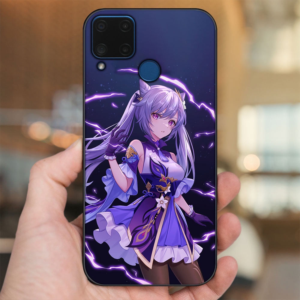 Ốp lưng Realme C15 viền đen in hình Keqing Genshin Impact