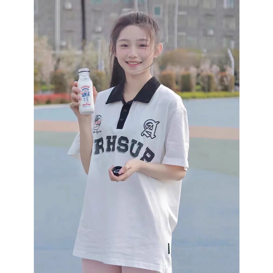 Áo Polo Basic 100% Cotton Đen Trắng, Mẫu Mới Dáng Rộng Ulzang 𝘽𝙮.𝘾𝙖𝙢𝙘𝙖𝙢