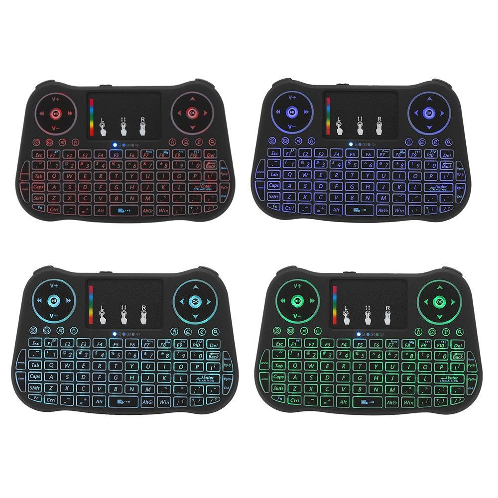 Wireless Gaming Keyboard Backlit LED Mini Built-In Mouse 2 In1 Combo For PC