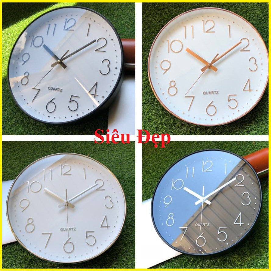 Đồng hồ treo tường kim trôi mạ vàng QUARTZ đẹp.