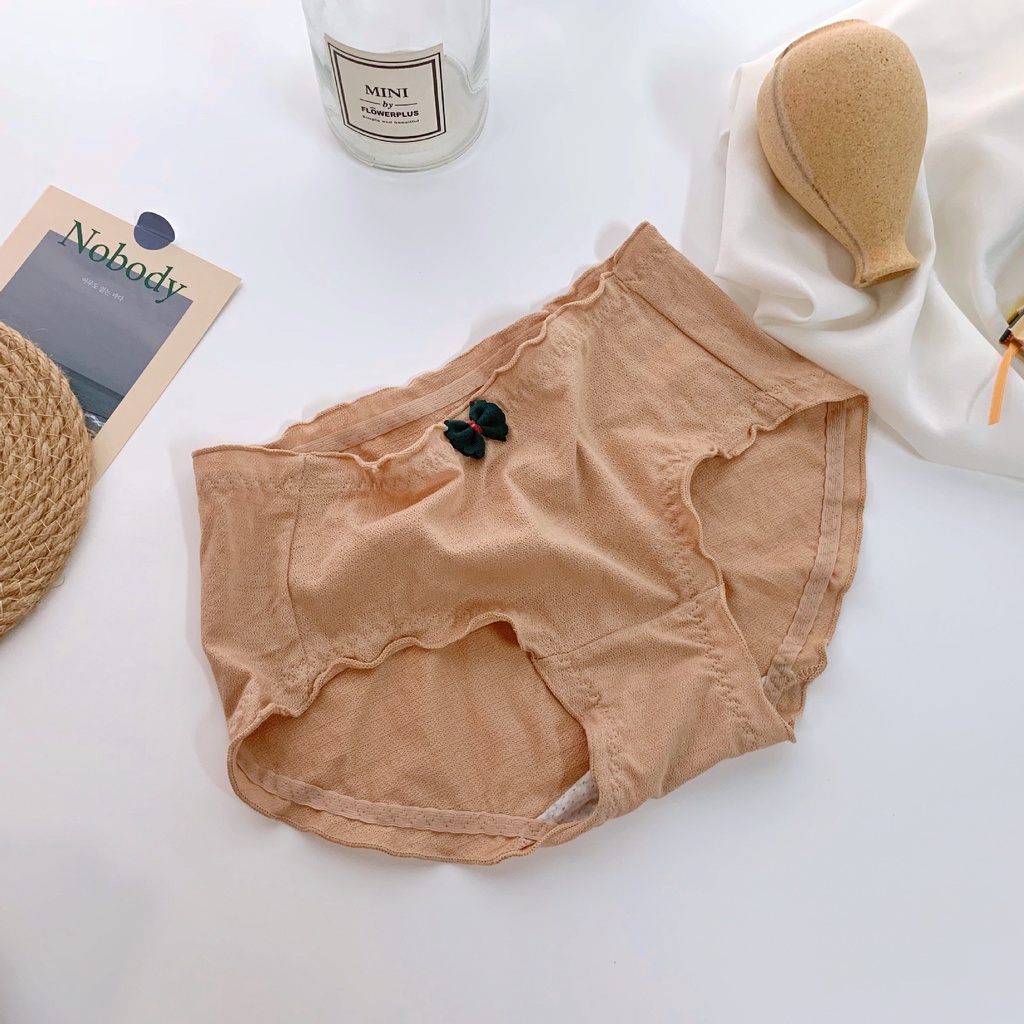 Quần lot nữ cotton xuất Nhật KIMCHIBIKINI quần chip nữ bông nơ thông hơi vải mềm loại đẹp QL174