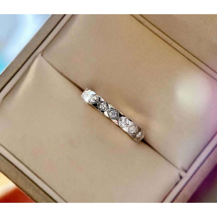 Nhẫn titan góc cắt hình kim cương đính đá siêu đẹp, bền màu, hợp thời trang - Tặng hộp đựng sinh xắn