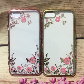 Ốp IPHONE 7/7S dẻo viền si đính đá hoa văn cực sang