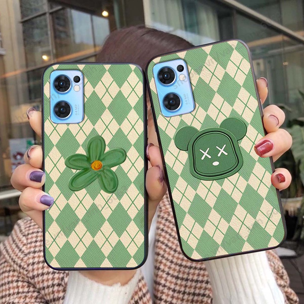 Ốp lưng Oppo Reno7 4G / Reno7 Z / Reno 7Z 5G in hình hoa, gấu rich bear nghệ thuật, thời trang