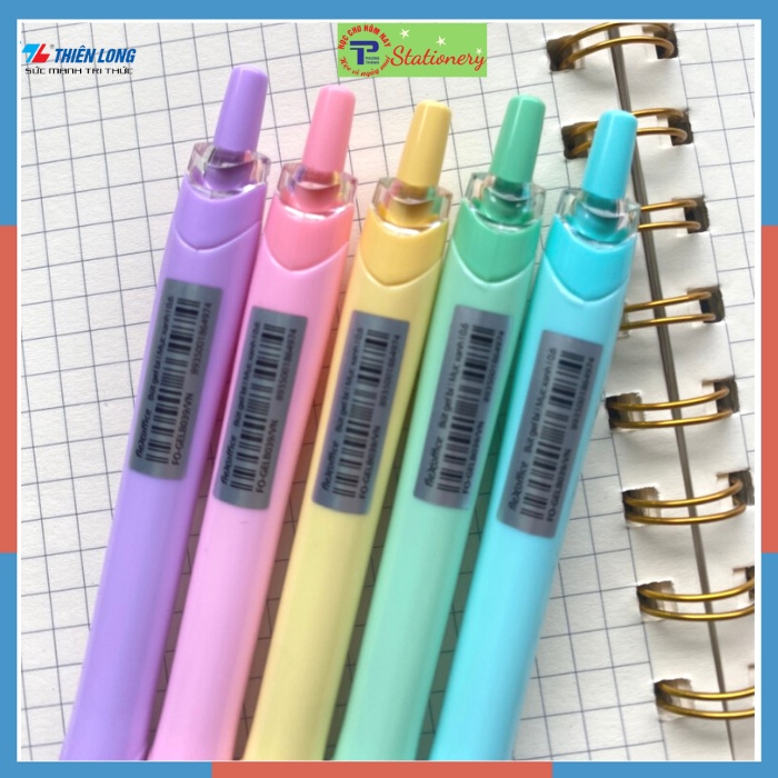 Bút gel bi Pazto Thiên Long mực xanh, nét 0.6 màu cán pastel, tay cầm có đệm cao su, ngòi trơn đều mực GelB039