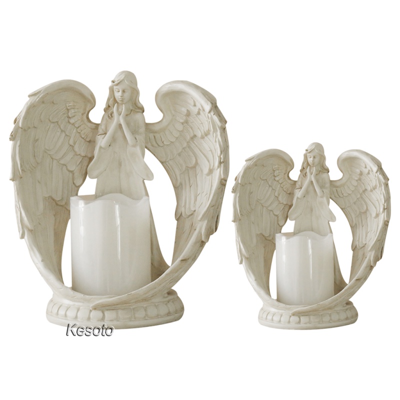 Chân Nến Hình Thiên Thần Bằng Nhựa Resin 16x14cm