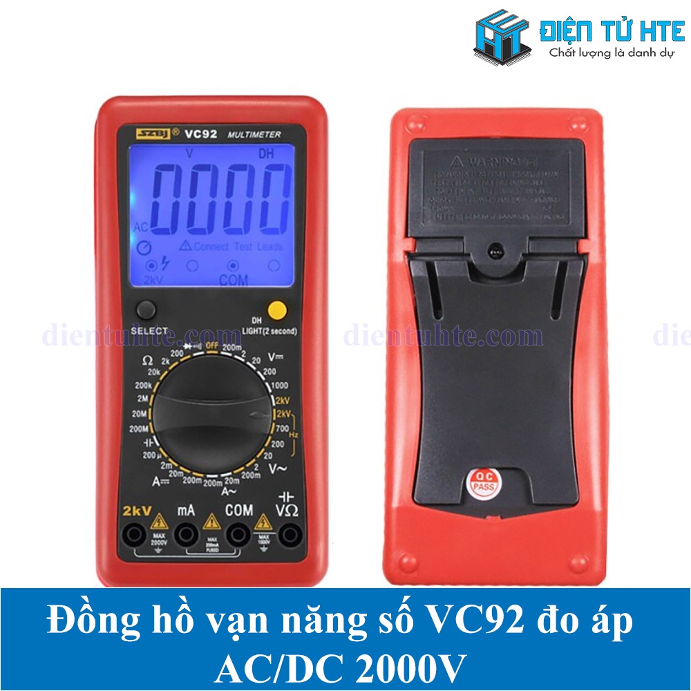 Đồng hồ vạn năng số VC92 đo áp AC/DC 2000V