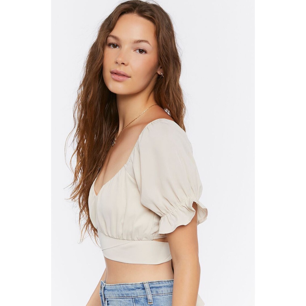 Áo kiểu thắt nơ sau lưng | Hồng/Nude/Trắng - Tie-Back Crop Top | Tiam Clothes VNXK
