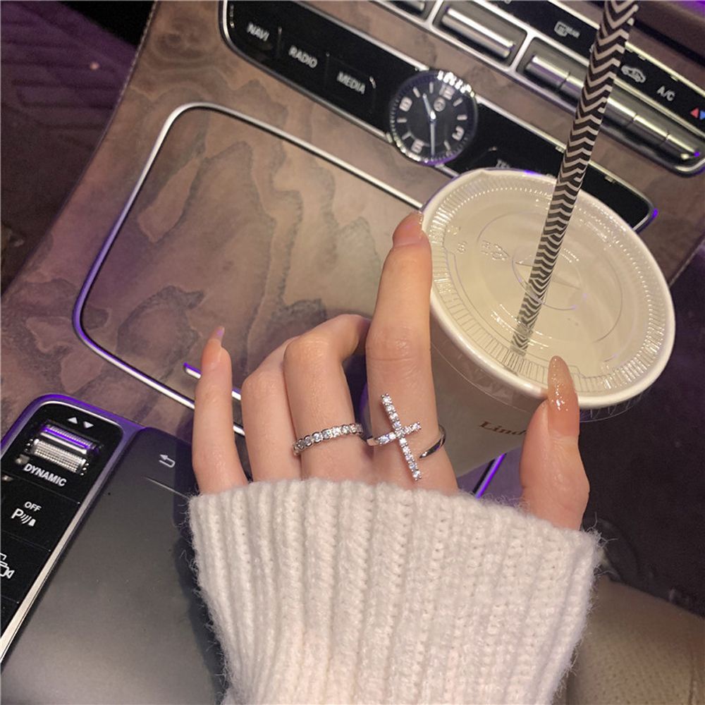 Nhẫn Hở Đính Đá Zircon Nhiều Màu Thời Trang Cổ Điển Cho Nữ