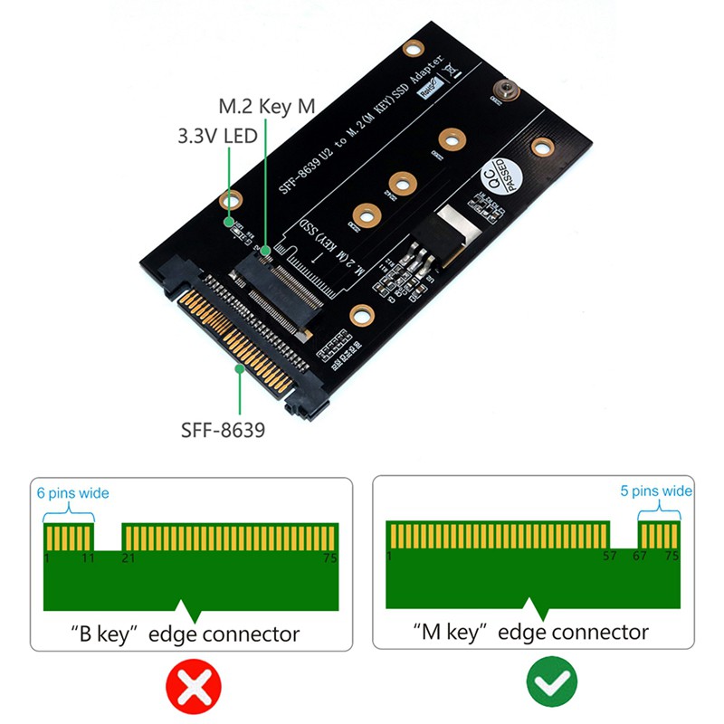 Bộ Chuyển Đổi M.2 Keym Nvme Ssd Sang Sff-8639 (U.2) Cho 2230 / 2242 / 2260 / 2280 Ssd | BigBuy360 - bigbuy360.vn