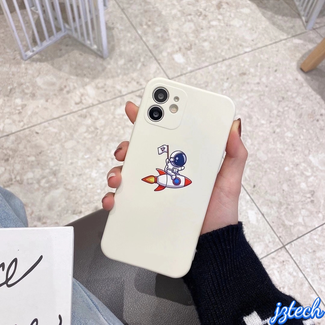 IPhone 12 11 Pro Max X Xs Max XR 8 7 Plus 12 Mini Fashion Space Astronaut Phone Case Cartoon Straight Edge Pattern Phone Case | BigBuy360 - bigbuy360.vn