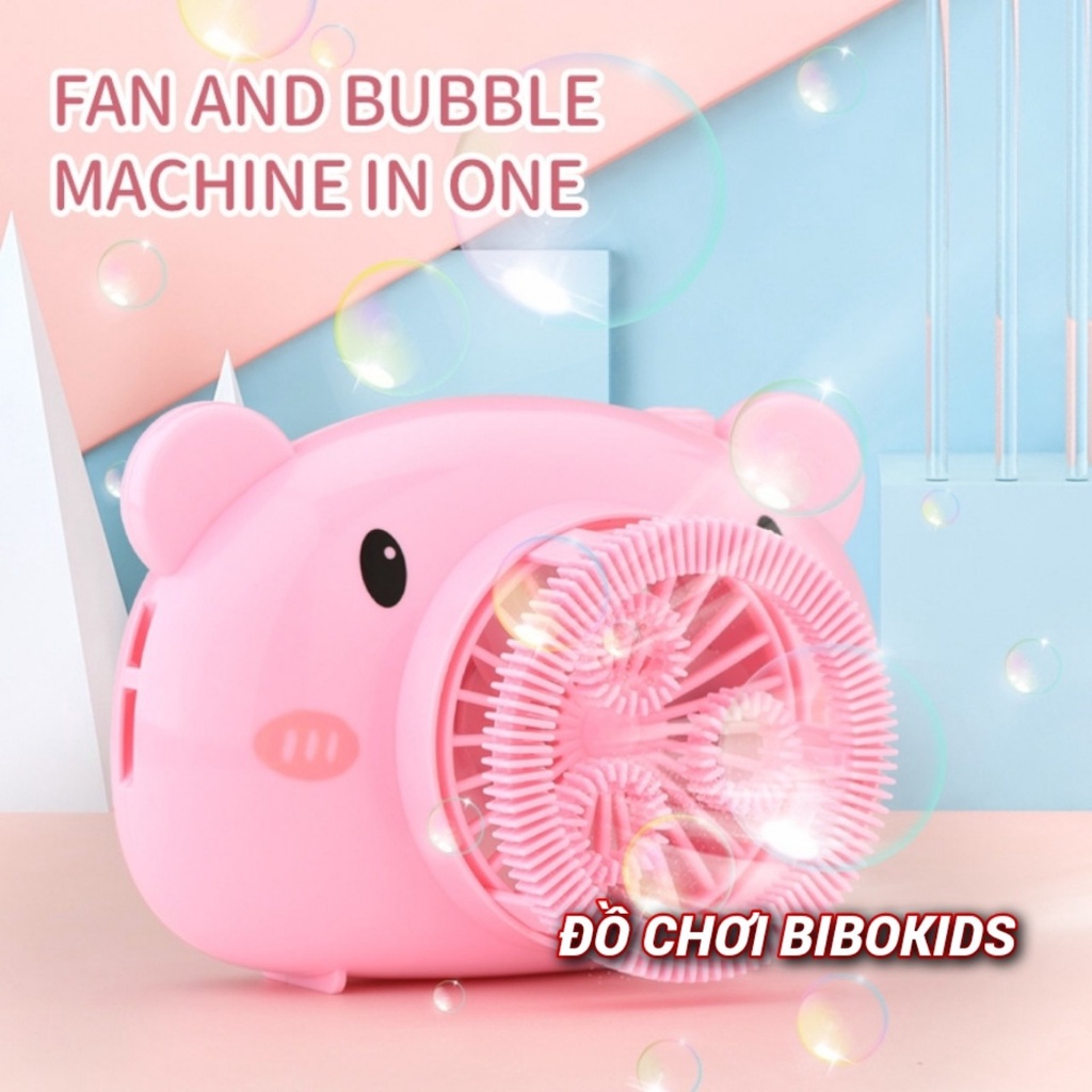 Máy ảnh thổi bong bóng xà phòng 2in1 dùng sạc kèm dây đeo màu hồng cho bé