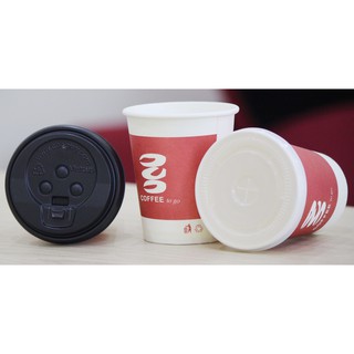 100 Ly giấy coffee to go nóng 8oz + 100 nắp đen 8oz - 240ml