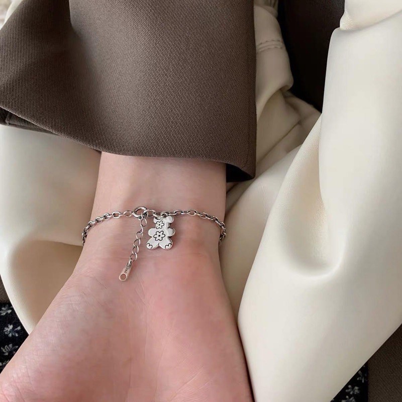 lắc tay dây chuyền gấu hoa xinh xắn