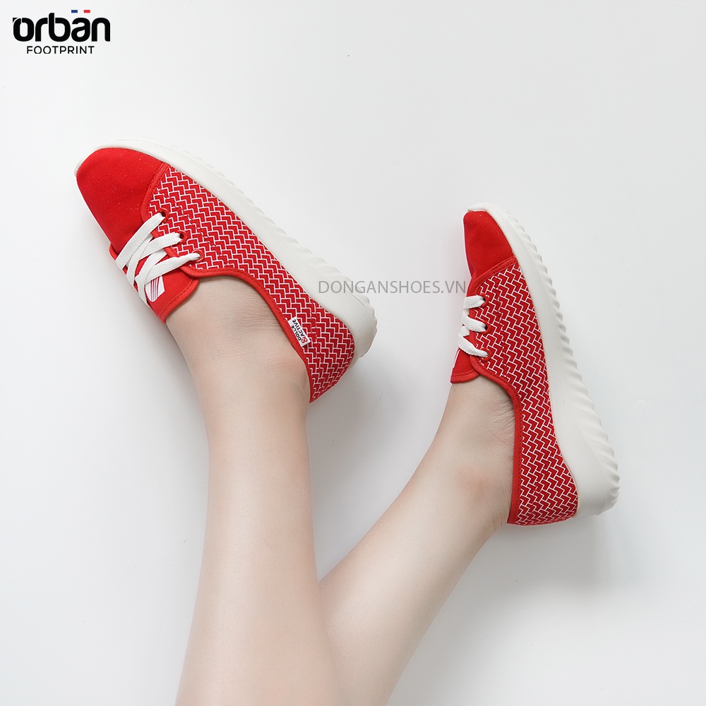 Giày sneaker nữ D&amp;A EP L1916 đế cao màu đỏ