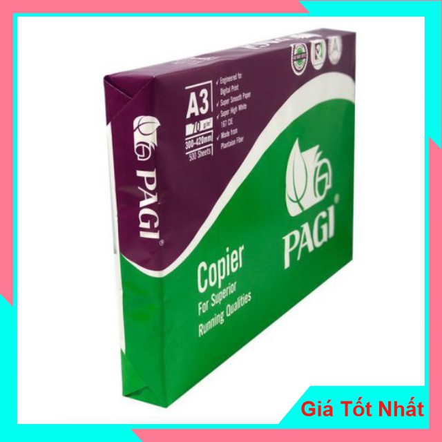 Giấy In Văn Phòng Giấy Photocopy Pagi Khổ A3 ĐL 70gms (500 Tờ/Ram)