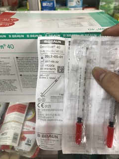 Bơm Tiêm đỏ 1cc chính hãng B-Braun