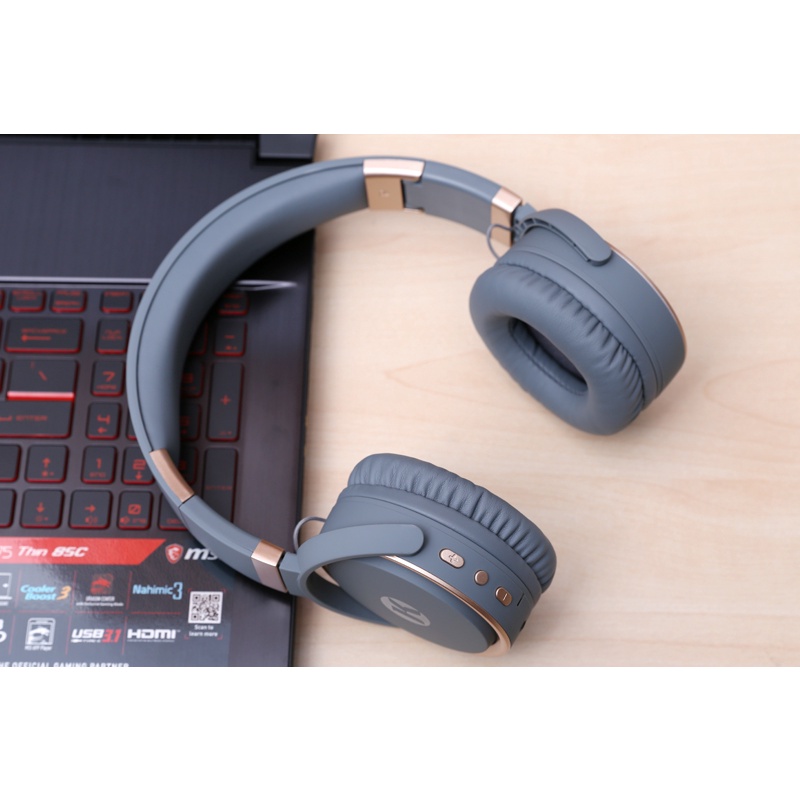 Tai nghe Bluetooth Chụp tai Kanen K6 Xám Gold - Chính hãng BH 12 tháng