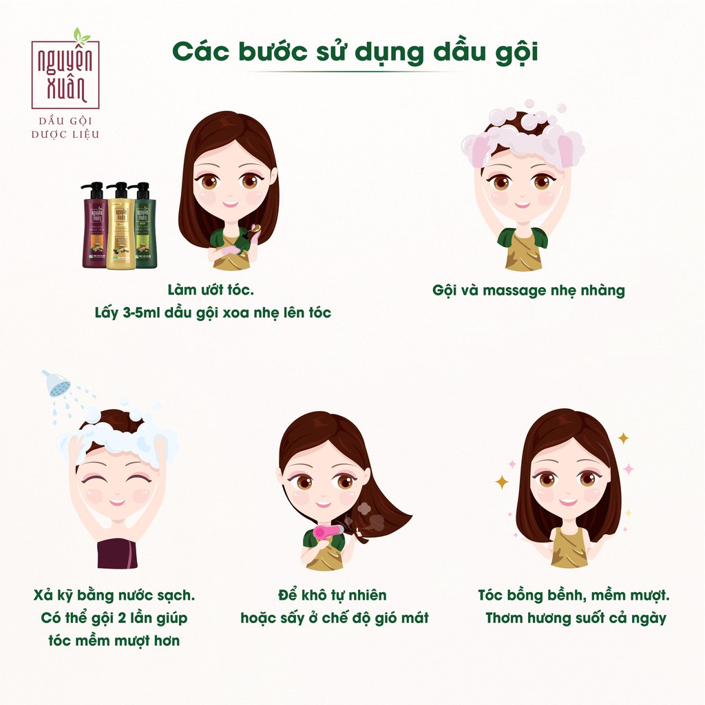 Dầu xả dược liệu Nguyên Xuân 150ml dưỡng tóc chuyên sâu, giúp mượt tóc suôn mềm dễ chải, tự tin bồng bềnh