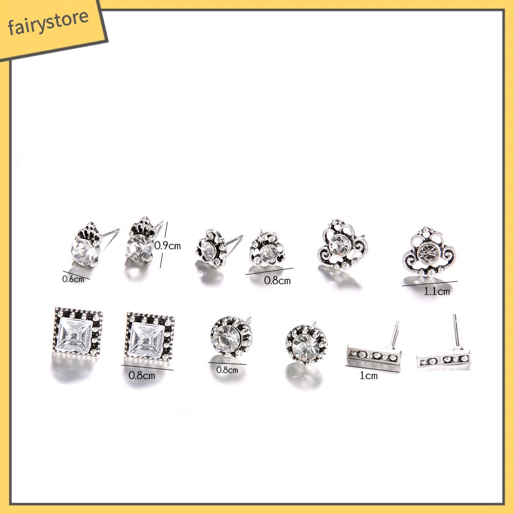 Set 6 đôi khuyên tai họa tiết Bohemian thời trang