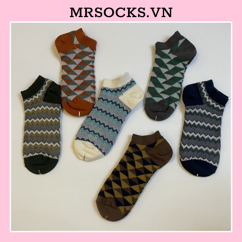 Vớ Tất Quả Trám Ngắn Vintage Len Dệt Cao Cấp Cho Nam Chuẩn Style Giày Tây Công Sở