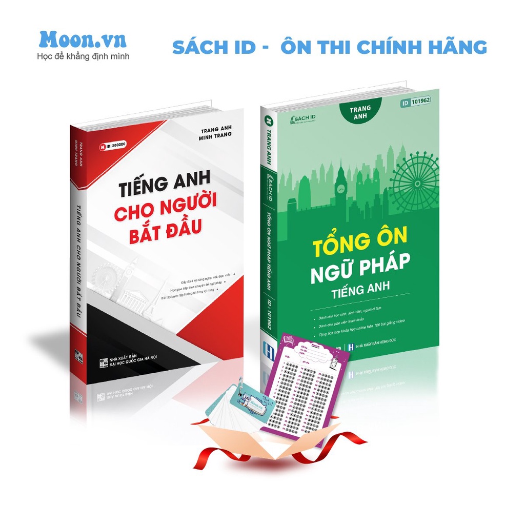 Combo sách Tiếng Anh cho người mất gốc: Tiếng anh bắt đầu và tổng ôn ngữ pháp tiếng anh cô Trang Anh | Sách ID
