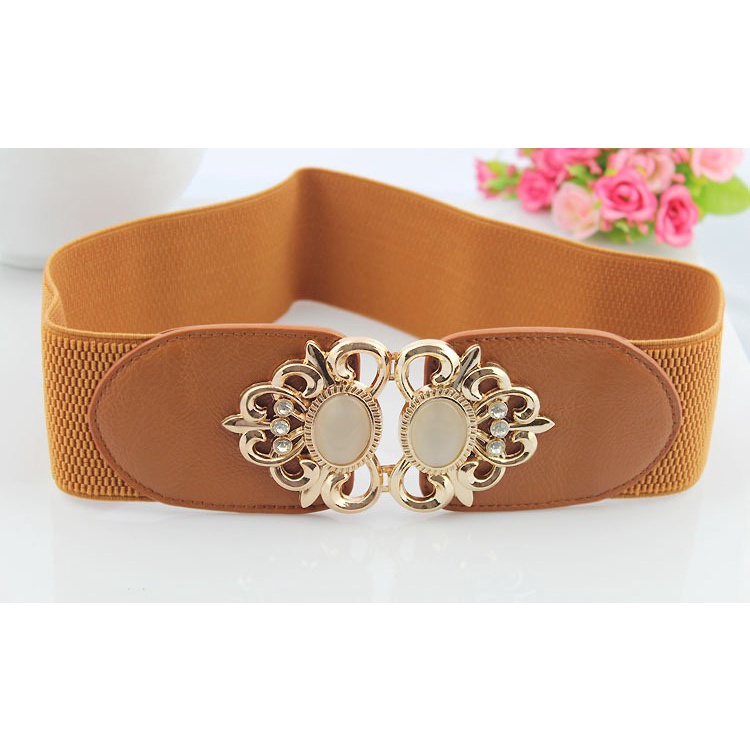 Đai Váy Da Thun Mặt Hoa Nhiều Màu Phối Đầm, Vest Cá Tính Bản To