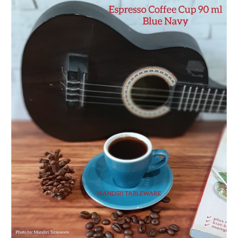 Cốc cà phê Espresso 90 ml / gốm sứ dày hai tông màu - xanh dương (Fill: 1 psg)