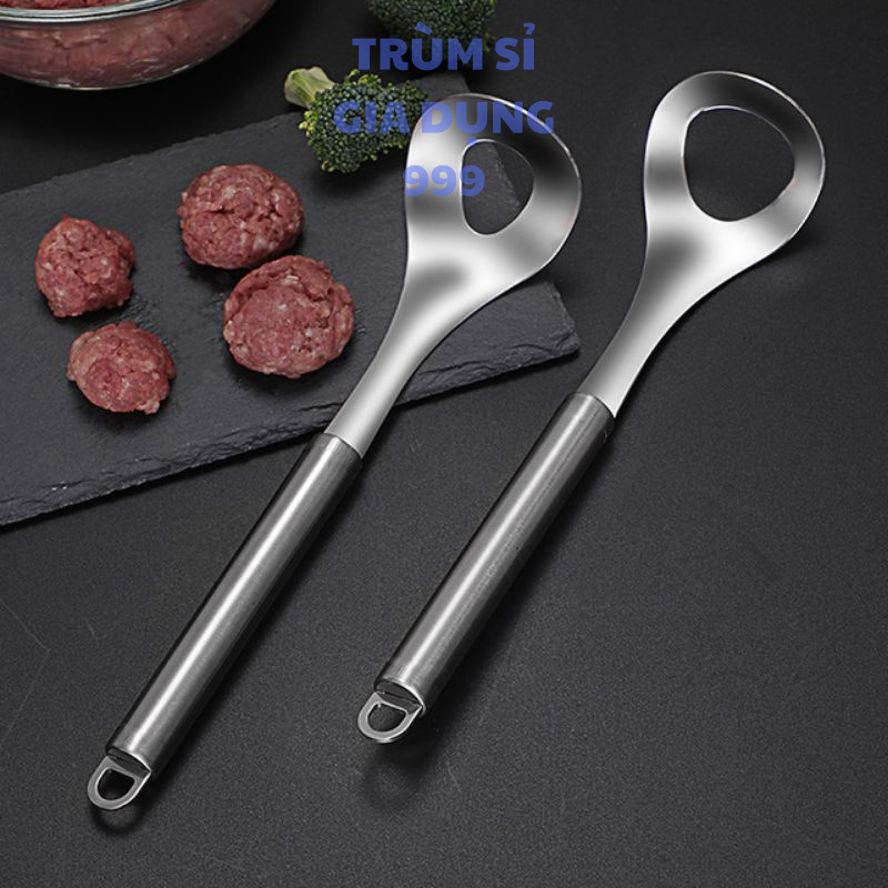 dụng cụ làm thịt viên cho chị em nội trợ, Thìa nặn thịt viên inox 304, làm thịt viên tròn, nặn mọc, cá viên dễ sử dụng