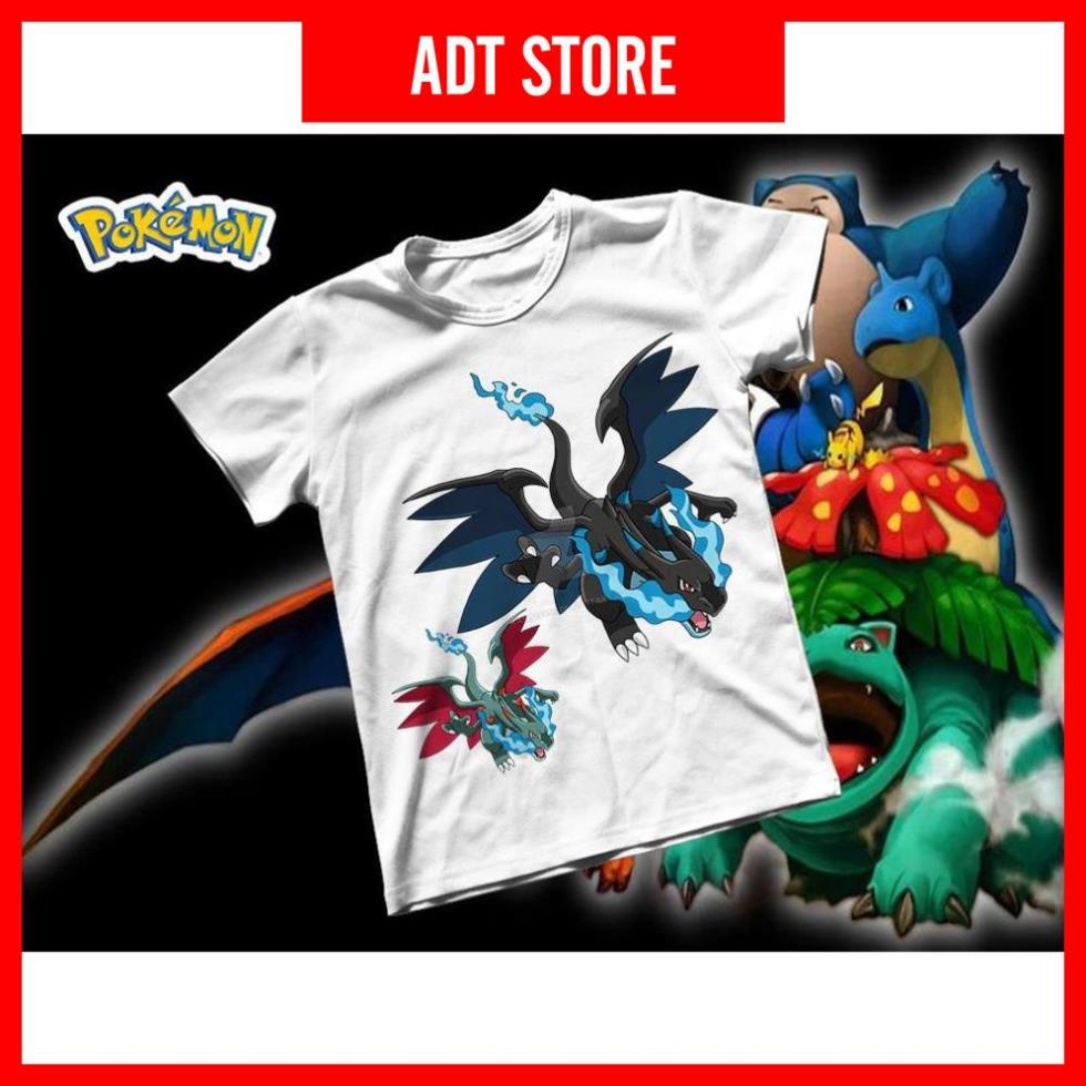 Áo thun Cotton Unisex - Anime - Pókemon - Lizardon Mega X sp bán chạy