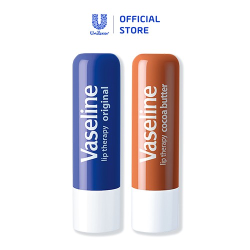 [Mã COSUI5 giảm 8% đơn 150K] Bộ 2 son dưỡng môi Vaseline dạng thỏi Lip Therapy Stick: Bơ Cao Cao và Mềm mịn ( 4.8g x2)