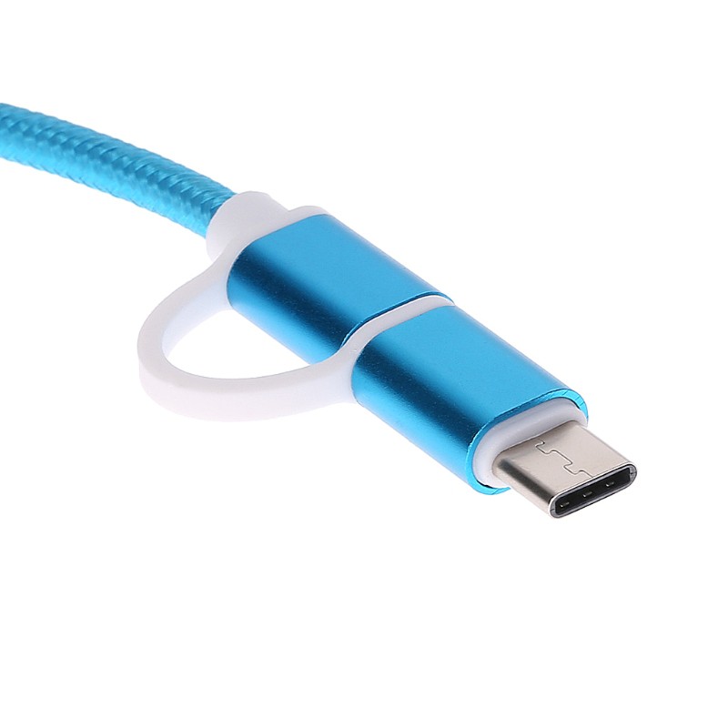 Cáp sạc USB 2 trong 1 Type-C và Micro USB hỗ trợ sạc nhanh