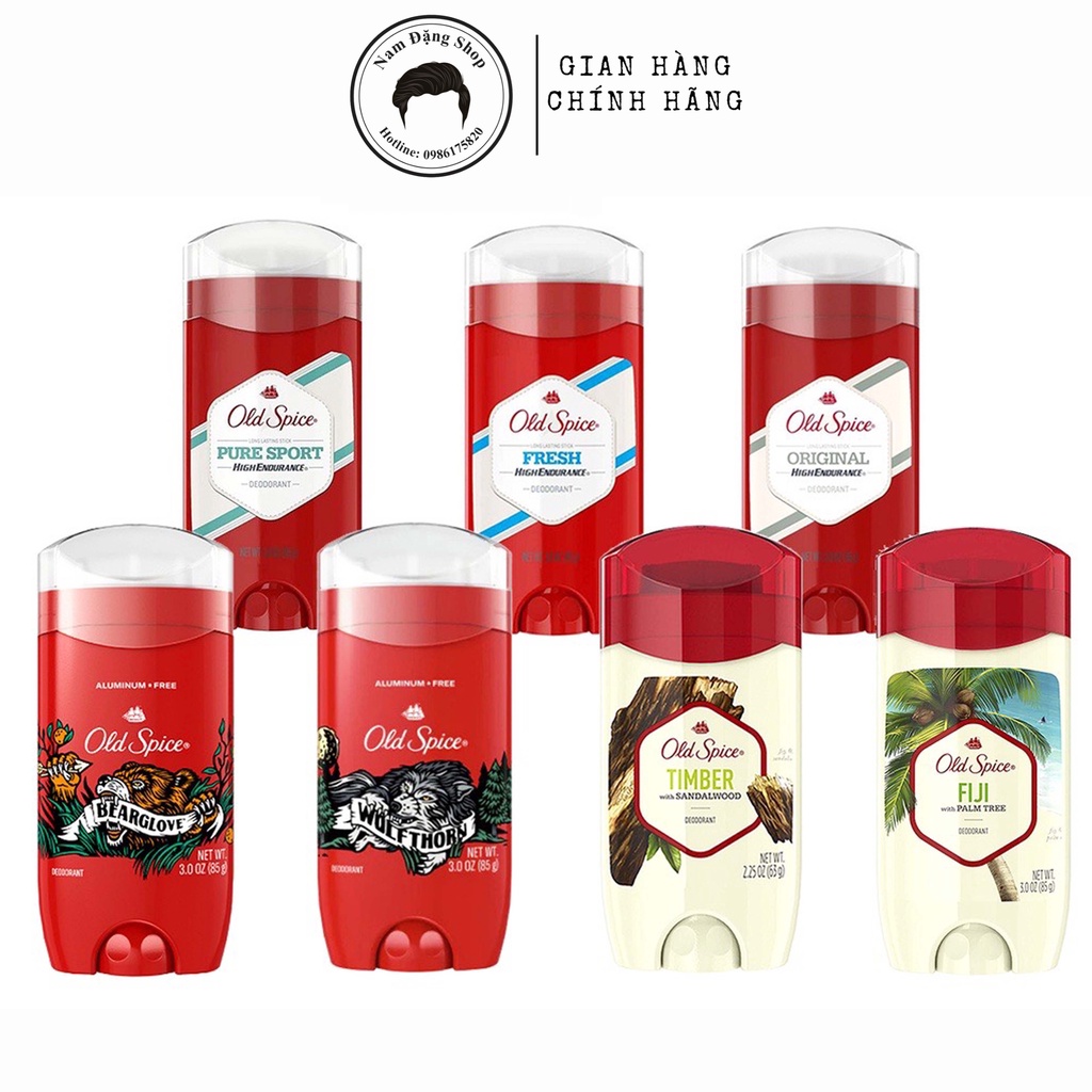 [HÀ NỘI] Lăn Sáp Khử Mùi Old Spice Bearglove, Wolfthorn, Timber, Fiji, PureSport, Fresh, Original Chính Hãng