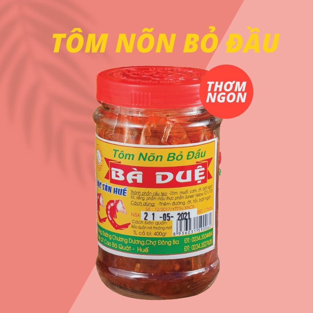 Mắm Tôm Chua Bà Duệ Tôm Nõn Bỏ Đầu Hũ 400g – Đặc Sản Xứ Huế