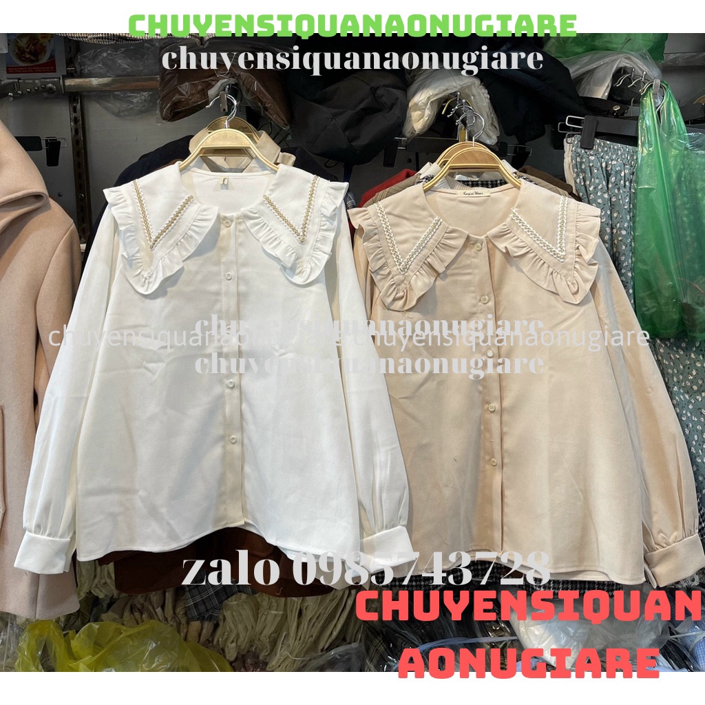 áo sơ mi nữ cổ bèo , áo babydoll tay bèo tiểu thư hàng QCCC loại 1 A00011 kaca chuyensiquanaonugiare