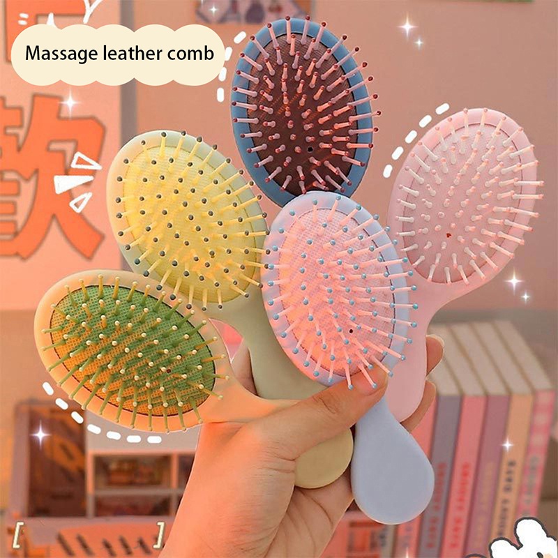 Lược Chải Tóc Mini Màu Trơn Dễ Thương Chống Thấm Nước Mát Xa Da Đầu Cho Nữ