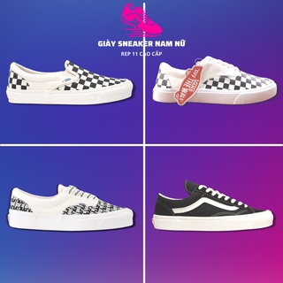 Giày 𝗩𝗮𝗻𝘀 nam nữ cao cấp full bill box, Giày thể thao nam nữ Vans lười caro, Vans FOG, Vans Caro buộc dây hot hit 2022