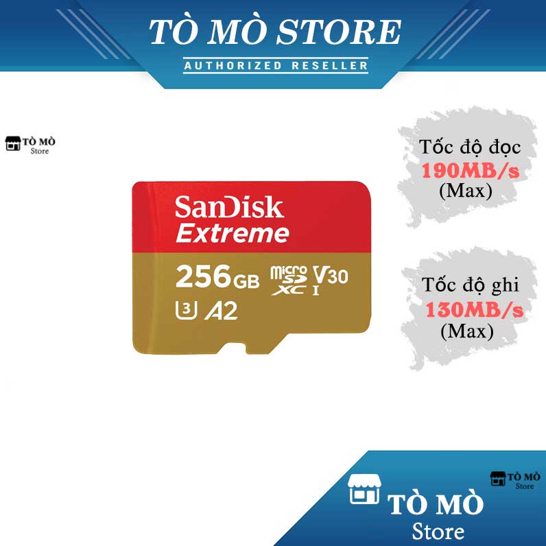 Thẻ nhớ MicroSDXC SanDisk Extreme 256GB A2 ~ 190MB/s - Bảo hành 5 năm