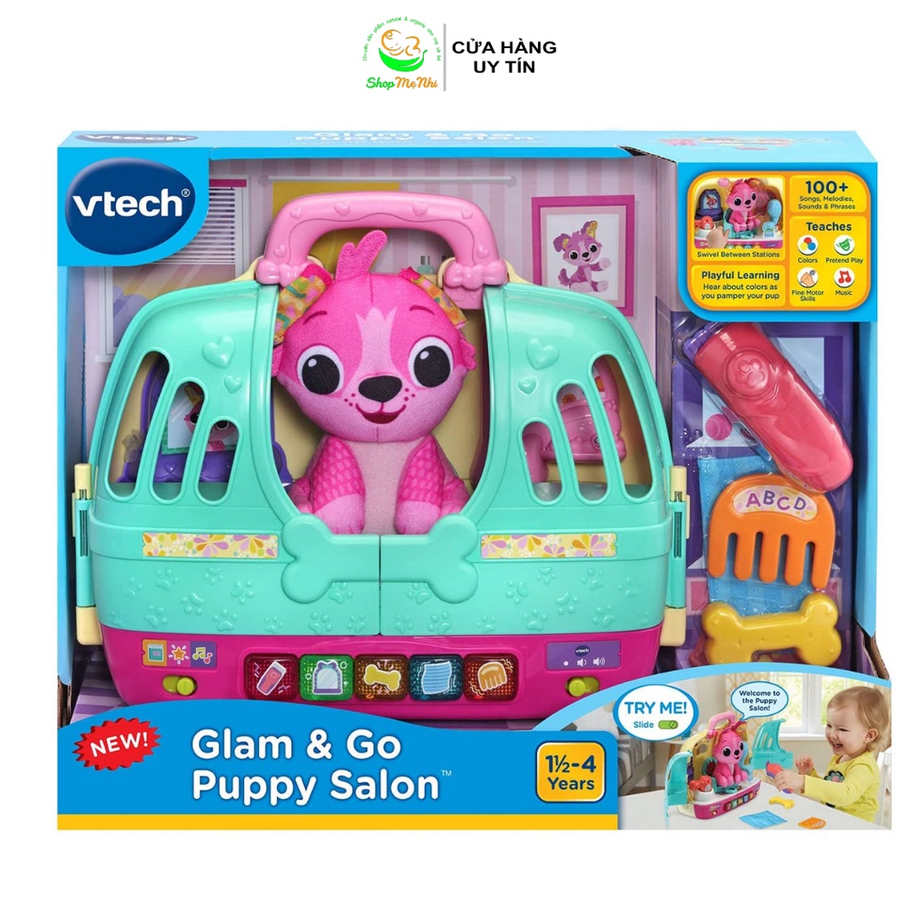 Đồ chơi Vtech - Spa làm đẹp cho cún yêu Vtech Glam &amp; Go Puppy Salon cho bé 1.5 - 4 tuổi.
