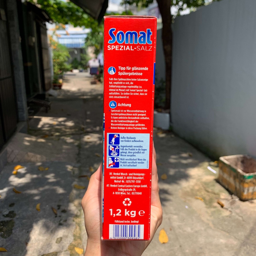 Muối rửa bát Somat Spezial Salt 1.2kg Đức - Muối làm mềm nước, hạn chế đóng cặn máy và bát đĩa
