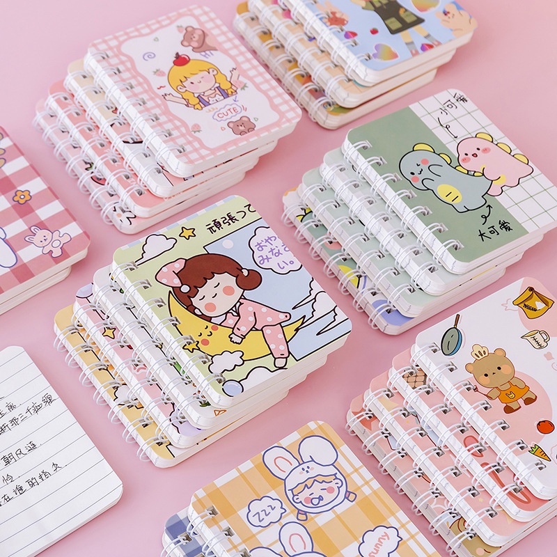 Sổ Tay Lò Xo A7 Sổ Tay Mini Ghi Chú Nhiều Hình Dễ Thương Nghộ Nghĩnh - BỐ KHỦNG LONG