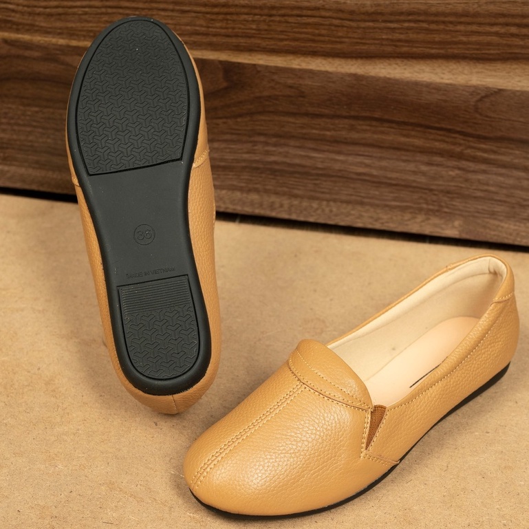 Giày bệt nữ LUNASHOES 1068 búp bê da bò mềm lót êm không đau chân bảo hành tới 2 năm phối đồ đẹp