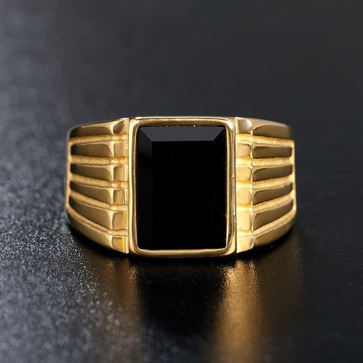 Nhẫn Phong Thủy Đá Màu Titan Không Rỉ TT 1788